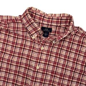 346 Brooks Brothers Men's XL Short Sleeve Shirt Red Plaid Preppy Holidays Cotton